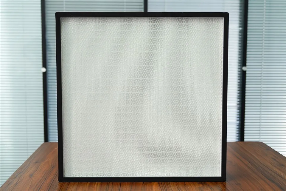 570 * 570 * 69 mm FFU Excellence H14 va U15 filtrlari uchun maksimal zarrachalarni ushlab turish havosini tozalash uchun mo'ljallangan